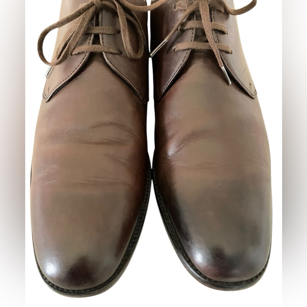 John Varvatos Luxe Oxford Brown Leather Plain Toe Dress Shoes Men’s Size 11 - Picture 2 of 16